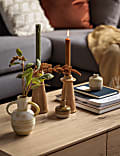 Small Glazed Ceramic Candle Holder
