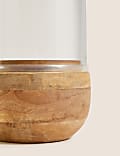 Wood and Glass Hurricane Lantern
