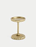 Ridged Metal Pillar Candle Holder