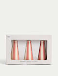 Set of 3 Striped Dinner Candle Holders