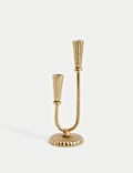 Textured Metal Dinner Candle Holder