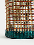 Woven Rattan Hurricane Candle Holder