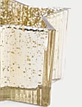Star Ridged Glass Pillar Candle Holder