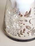 Woodland Scene Glass & Metal Lantern