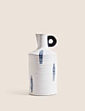 Vase-bouteille à motif peint avec finition réactive