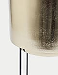 Large Textured Gold Planter with Stand
