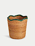 Scallop Edge Rattan Planter