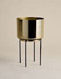 Medium Gold Planter with Stand
