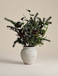 Artificial Winter Arrangement in Concrete Pot