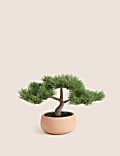 Τσιμεντένια γλάστρα με τεχνητό μπονσάι