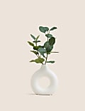 Artificial Eucalyptus Plant in Shaped Vase