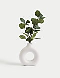 Artificial Eucalyptus Plant in Shaped Vase
