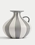 Striped Ceramic Urn Vase