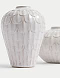 Set of 2 Mini Scallop Ceramic Vases