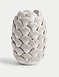 Medium Shell Textured Ceramic Vase