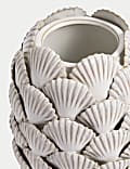 Medium Shell Textured Ceramic Vase