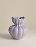 Small Fluted Neck Ceramic Vase