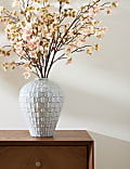 Tall Scallop Glazed Vase