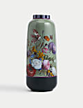 Tall Floral Ceramic Cylinder Vase