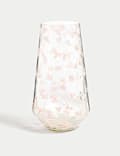 Skleněná váza s motivem květin