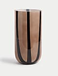 Large Striped Glass Vase