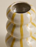 Striped Wavy Ceramic Vase