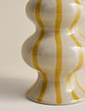 Striped Wavy Ceramic Vase