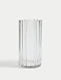 Ridged Glass Cylinder Vase