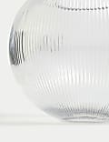 Ridged Glass Fishbowl Vase