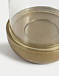 Metal & Glass Hurricane Candle Holder