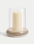 Glazed Drip Ceramic Hurricane Candle Holder
