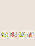 Set Of 4 Expressive Floral Picnic Tumblers