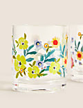Set Of 4 Expressive Floral Picnic Tumblers