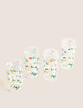Set Of 4 Expressive Floral Picnic Highballs