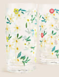 Set Of 4 Expressive Floral Picnic Highballs