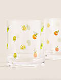 Juego de 4 vasos para pícnic con diseño de frutas de verano