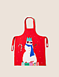 Kids' Pure Cotton Light Up Snowman Apron