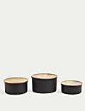 Set of 3 Ribbed Stacking Cake Tins