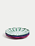 Set of 4 Ikat Brights Picnic Side Plates