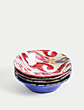 Set of 4 Ikat Brights Picnic Cereal Bowls
