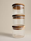 Set of 3 Small Stacking Glass Storage Jars