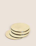 Set of 4 Hammered Metal Coasters