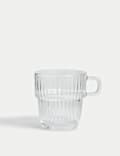 Ribbed Glass Cappuccino Cup
