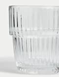 Ribbed Glass Cappuccino Cup