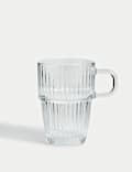 Ribbed Glass Latte Cup