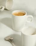 Set of 4 Ribbed Ceramic Espresso Cups