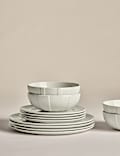 12 Piece Textured Dinner Set
