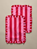 Set of 2 Pure Cotton Striped Placemats