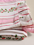 Cotton with Linen Festive Retro Striped Tablecloth