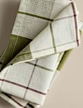 Lot de 4 serviettes de table en coton à carreaux